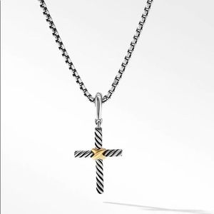 David Yurman Cross Necklace - gold and silver